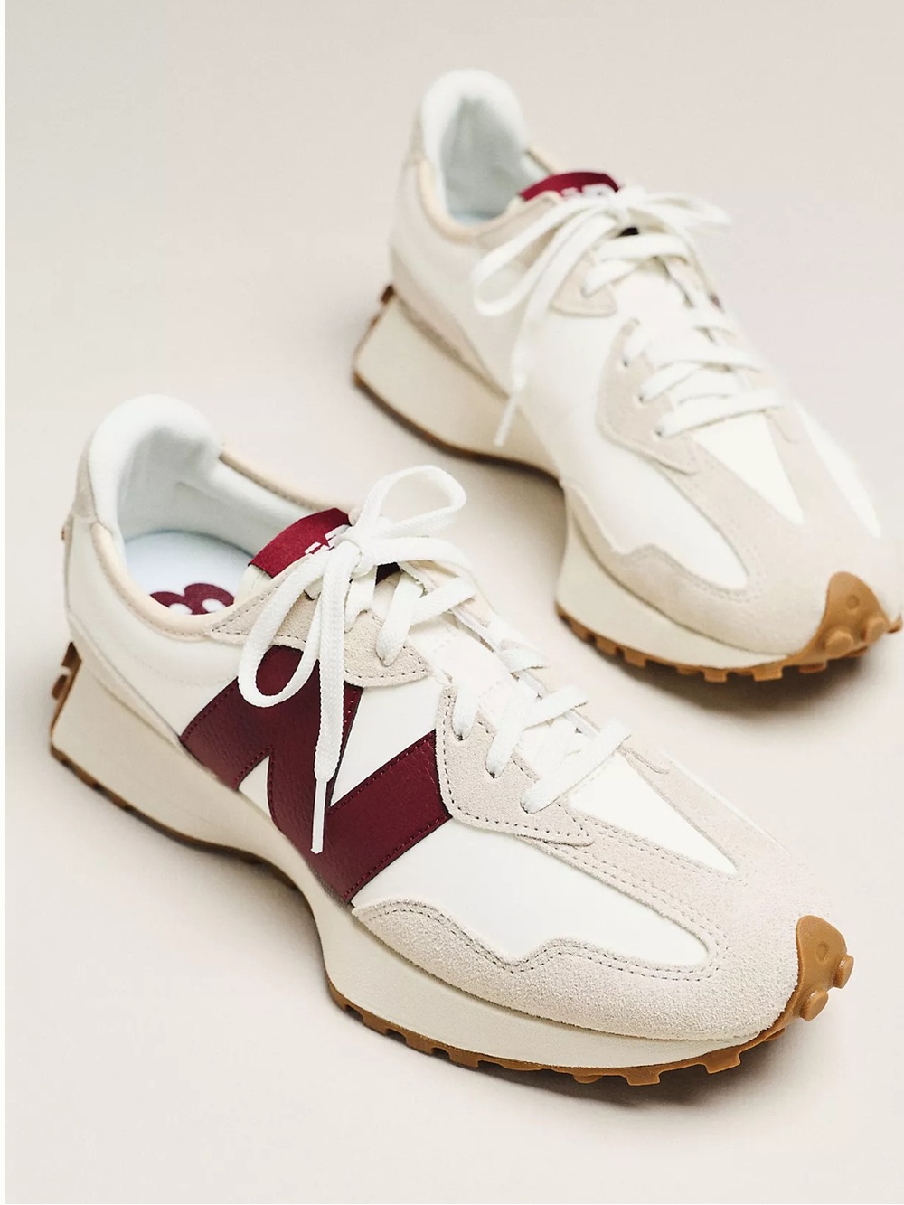 NWT New Balance 327 Sneakers. Color Moon Beam/Classic Burgundy.